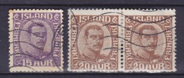 Iceland 1920 Mi. 90, (2x) 101     König ChristianX. - Unused Stamps