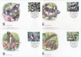 Aitutaki 2008, WWF, Butterflies, 4FDC - Aitutaki