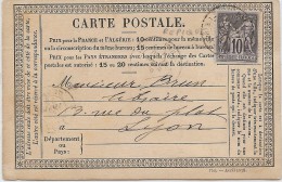 LBON11- CARTE POSTALE PRÉCURSEUR MOD. AVRIL 1878 REPIQUAGE COMMERCIAL VOYAGEE PARIS 20/2/1879 - Vorläufer