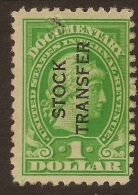 USA 1928 $1 Stock Transfer P10 HM #RH224 - Fiscale Zegels