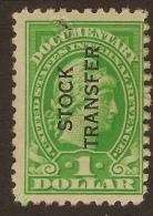 USA 1928 $1 Stock Transfer P10 HM #RH224 - Steuermarken