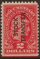USA 1918 $2 Stock Transfer P11 UNHM #RH221 - Fiscale Zegels