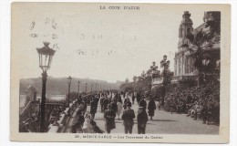 (RECTO / VERSO) MONTE CARLO - N° 321 - LES TERRASSES DU CASINO AVEC PERSONNAGES - CPA - Terraces