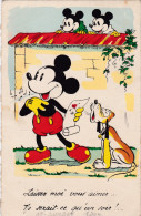 1938 Mickey Mouse In Love Amoureux Disney Walt Old Original Hond Dog Chien Pluto Postcard Séphériadès Hasselt Post - Autres & Non Classés