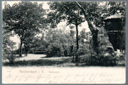 0172 - Ohne Porto - Alte Ansichtskarte Reichenbach I. V.  Stadtpark Gel 1905 - Reichenbach I. Vogtl.