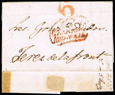 GRANADA PREF. - PE 27 - 1839 CARTA CIRC. A JEREZ + PORTEO 6 - ...-1850 Prefilatelia