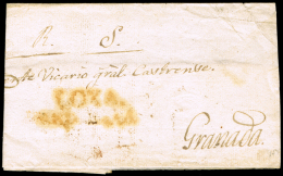 GRANADA PREF. - LOJA 5R - CARTA CIRC. A GRANADA CON PORTEO MANUS. 6R - ...-1850 Prefilatelia