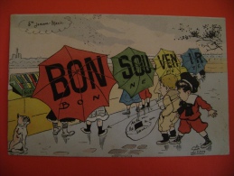 CP ILLUSTRATEUR LION - BON SOUVENIR - ECRITE EN 1905 - Lion