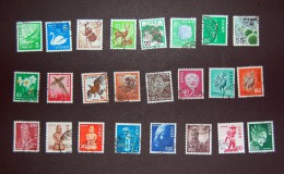Japan - 1969 To 1976 Definitives - Flora, Fauna & Local Motifs - 24 Stamps - Used Stamps