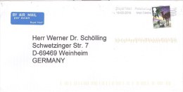 Grossbritannien Peterborough TGST 2016 Mi. 3825 Weihnachten Kamel + Baum Palme Luftpostbrief Nach Deutschland - Lettres & Documents