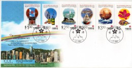 Hong Kong 1997 2 Fdc établissement De L'administration Chinoise Série Et Bloc - FDC