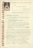 FAKTURA, RECHNUNG, INVOICE  --  A.G. AZA,  --  AKTIENZIEGELEI ALLSCHWIL  --  1929 - Suiza