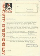 FAKTURA, RECHNUNG, INVOICE  --  A.G. AZA,  --  AKTIENZIEGELEI ALLSCHWIL  --  1935 - Switzerland