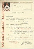 FAKTURA, RECHNUNG, INVOICE  --  A.G. AZA,  --  AKTIENZIEGELEI ALLSCHWIL  --  1931 - Switzerland