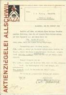 FAKTURA, RECHNUNG, INVOICE  --  A.G. AZA,  --  AKTIENZIEGELEI ALLSCHWIL  --  1932 - Switzerland