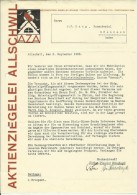 FAKTURA, RECHNUNG, INVOICE  --  A.G. AZA,  --  AKTIENZIEGELEI ALLSCHWIL  --  1928 - Suisse
