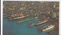 SHIPS FROM AROUND THE WORLD AT  NEW YORK CITY PIERS - Panoramic Views