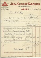 FACTURA, RECHNUNG   --  JURA - CEMENT - FABRIKEN, AARAU  --  1899 - Suisse