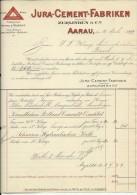 FACTURA, RECHNUNG   --  JURA - CEMENT - FABRIKEN, AARAU  --  1899 - Suiza