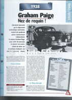 Fiche Graham Paige (1938) - Un Siècle D'Automobiles (Edit. Hachette) - Voitures