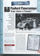 Fiche Panhard Panoramique (1934) - Un Siècle D'Automobiles (Edit. Hachette) - Autos