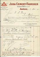FACTURA, RECHNUNG   --  JURA - CEMENT - FABRIKEN, AARAU  --  1900 - Suiza