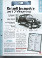 Fiche Renault Juvaquatre (1937) - Un Siècle D'Automobiles (Edit. Hachette) - Auto's