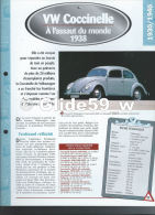 Fiche VW Coccinelle (1938) - Un Siècle D'Automobiles (Edit. Hachette) - Cars