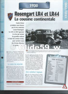 Fiche Rosengart LR4 Et LR44 (1930) - Un Siècle D'Automobiles (Edit. Hachette) - Autos