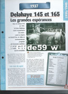 Fiche Delahaye 145 Et 165 (1937) - Un Siècle D'Automobiles (Edit. Hachette) - Coches
