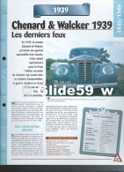 Fiche Chenard & Walcker 1939 (1939) - Un Siècle D'Automobiles (Edit. Hachette) - Autos