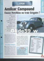 Fiche Amilcar Compound (1938) - Un Siècle D'Automobiles (Edit. Hachette) - Autos