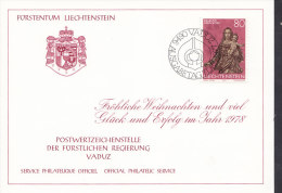 LIECHTENSTEIN Glückwunschkarte Nr. 11, 1977 Mit 690, Madonna - Storia Postale