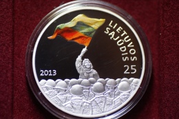 Lithuania 50 Litu 2013 Lithuanian Sąjūdis (from The Series “Lithuania’s Road To Independence”)  Ag Proof + COA - Lituanie