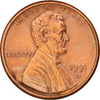 Monnaie, États-Unis, Lincoln Cent, Cent, 1991, U.S. Mint, Denver, SUP+, Copper - 1959-…: Lincoln, Memorial Reverse