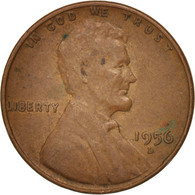 Monnaie, États-Unis, Lincoln Cent, Cent, 1956, U.S. Mint, Denver, TTB, Laiton - 1959-…: Lincoln, Memorial Reverse