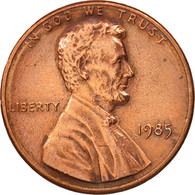 Monnaie, États-Unis, Lincoln Cent, Cent, 1985, U.S. Mint, Philadelphie, TTB+ - 1959-…: Lincoln, Memorial Reverse