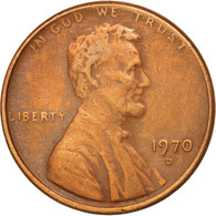 Monnaie, États-Unis, Lincoln Cent, Cent, 1970, U.S. Mint, Denver, TTB, Laiton - 1959-…: Lincoln, Memorial Reverse