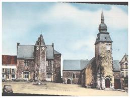 CPSM  BOULOIRE   ,  L'hotel De Ville , L'église Romane Et Le Chateau Fort - Bouloire