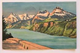 Axenstrasse, Blick Auf Urnersee, Urirotstock, Ober- Und Niederbauen, Switzerland, 1950 - Bauen