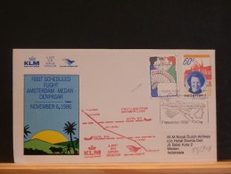 55/918  1° VLUCHT  KLM  1986 - Airmail
