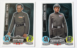 2 Carte STAR WARS Général Veers Grand Moft Tarkin 28 30 Topps Force Attax 2012 - Star Wars