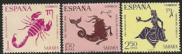 SAHARA-1968-ED. 265 A 267 COMPLETA- PRO INFANCIA. SIGNOS DEL ZODIACO-NUEVO SIN FIJASELLOS - Sahara Espagnol