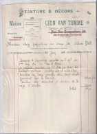 Peinture & Decors -1915- Bruxelles Léon Van Tomme - Straßenhandel Und Kleingewerbe