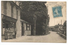 PONTHIERRY-La Rue Des Cités Et Le Passage A Niveau-belle Annimation -Super RARE-HOTEL CAFE DES CITES - Saint Fargeau Ponthierry