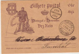 PORTUGAL - FUNCHAL (MADERE) - CARTE POSTALE ENTIER ILLUSTREE De FUNCHAL En 1894 - Funchal