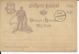PORTUGAL - 1894 - CARTE ENTIER POSTAL COMMEMORATIVE - Entiers Postaux