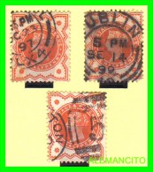 GRAN BRETAÑA ( INGLATERRA )  QUEEN VICTORIA — 3  SELLOS  AÑO 1887 - Used Stamps