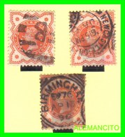 GRAN BRETAÑA ( INGLATERRA )  QUEEN VICTORIA — 3  SELLOS  AÑO 1887 - Used Stamps