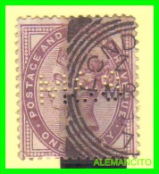 GRAN BRETAÑA ( INGLATERRA )  QUEEN VICTORIA —  SELLO  AÑO 1881-PERFORADO - Usati